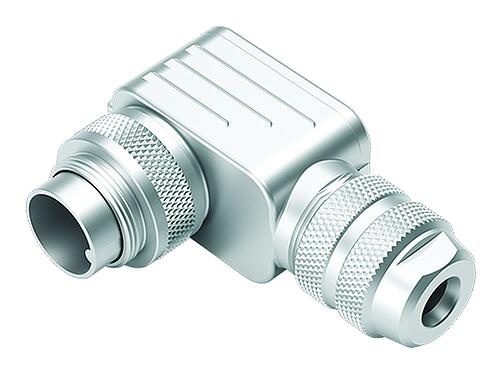 Illustration M16 Male angled connector, Contacts: 8 (08-a), 4.0-6.0 mm, shieldable, crimping (Crimp contacts must be ordered separately), IP67, UL 2238