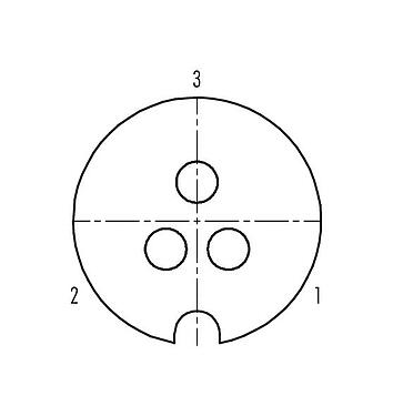 Contactconfiguratie (aansluitzijde) 09 0034 00 03 - M25 Kabeldoos, aantal polen: 3, 5,0-8,0 mm, schermbaar, soldeer, IP40