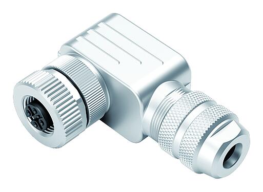 Illustratie M12 Female haakse connector, aantal polen: 5, 4,0-6,0 mm, schermbaar, kooiklem, IP67, met afschermring