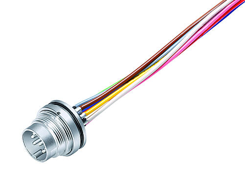 Illustration 09 0173 782 08 - M16 Male panel mount connector, Contacts: 8 (08-a), unshielded, single wires, IP68, UL, AISG compliant, front fastened