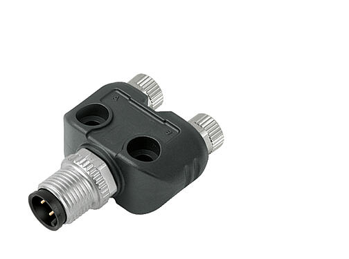 Illustration 79 5232 90 04 - M8 Twin distributor, Y-distributor, male M8x1 - 2 female M8x1, Contacts: 4/3, unshielded, pluggable, IP68, UL