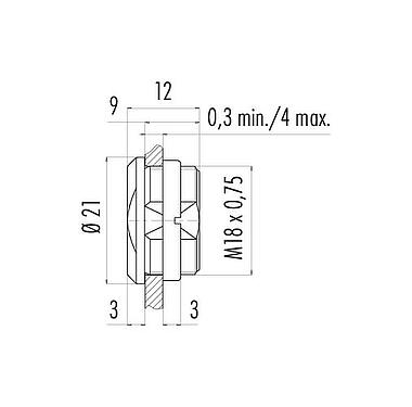 Méretarányos rajz 08 2668 000 001 - M16 IP67 - Blanking plug