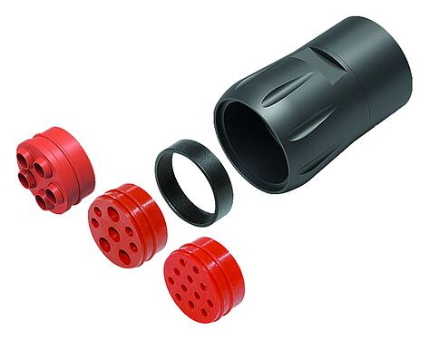 Abbildung Bajonett Schlauchverschraubung, ohne Druckring, für Polzahl 4+3+PE, ohne Druckring