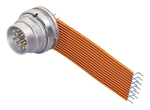 Illustration M16 Male panel mount connector, Contacts: 12 (12-a), unshielded, THT, IP40, M18x0,75, Rear mounting