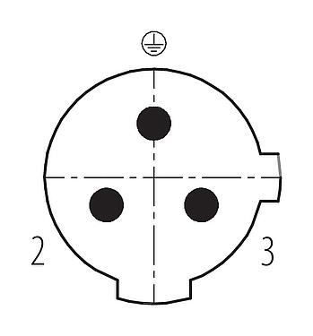 Contactconfiguratie (Insteekbereik) M12 Kabelstekker, aantal polen: 2+PE, 6,0-8,0 mm, onafgeschermd, schroefklem, IP67, UL