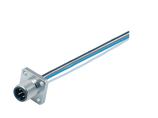 Abbildung 76 0931 0111 00012-0200 - M12 Vierkant-Flanschstecker, Polzahl: 12, ungeschirmt, Litzen, IP40, UL, Vierkant