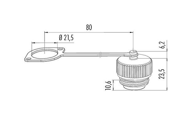 Desenho da escala 08 2673 000 000 - RD24 - Tampa de proteção para soquete com flange; Série 692/693