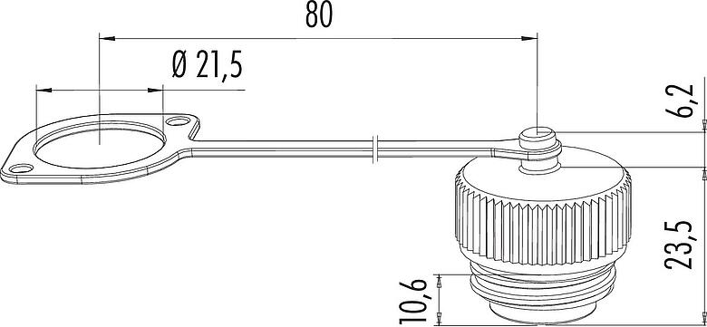 Schaaltekening Beschermkap, IP67, met bevestigingsband