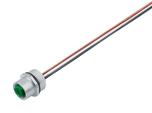 Illustration 76 0232 0011 00404-0200 - M12 Embase femelle, Contacts: 4, non blindé, fils, IP68, UL 2238, M16x1,5, Montage frontal