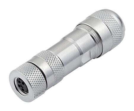 Illustration M8 Female cable connector, Contacts: 4, 6.0-8.0 mm, shieldable, screw clamp, IP67, UL 2238, with shielding ring