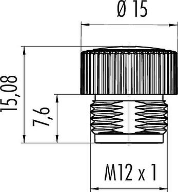 Schaaltekening Beschermkap, IP67, voor female panel mount connector