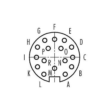 Contactconfiguratie (aansluitzijde) 99 0658 72 16 - Bajonet Female haakse connector, aantal polen: 16, 6,0-8,0 mm, onafgeschermd, soldeer, IP40