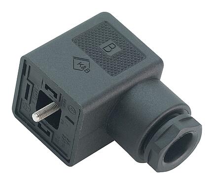Illustration 43 1728 122 04 - Female power connector, Contacts: 3+PE, unshielded, moulded on the cable, IP69K, PUR, black