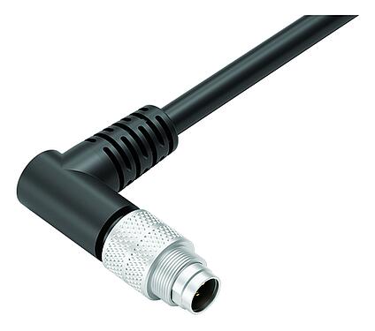 Kuva 79 1413 72 05 - M9 Kulmapistoke, Napojen määrä: 5, suojattu, suihkutettu kaapelille, IP67, PUR, musta, 5 x 0,25 mm², 2 m