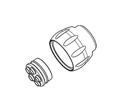 Maßzeichnung Bajonett Dichtung, IP67, Litzendichtung und Druckschraube lose im Beutel