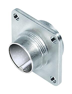 3D View 09 0123 370 06 - M16 Square male panel mount connector, Contacts: 6 (06-a), unshielded, crimping (Crimp contacts must be ordered separately), IP67, UL