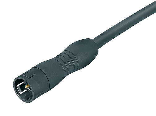 Illustration 79 9149 120 03 - Snap-In Male cable connector, Contacts: 3, moulded on the cable, IP67, VDE, PUR, black, 3 x 0.75 mm², 2 m