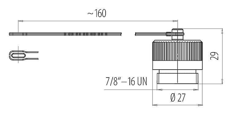 比例图 7/8" 保护盖, IP67, 带固定带