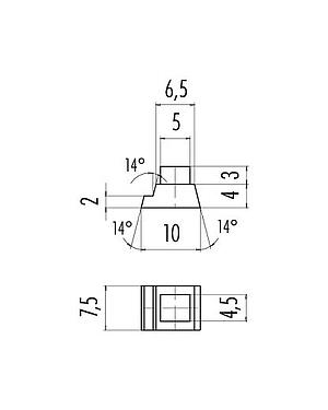 Scale drawing 16 0792 000 - AS-Interface - flat cable seal for terminals (cable is not fed through); Series 772/775