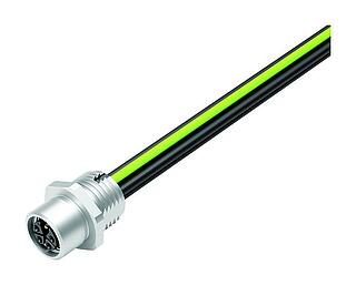 M12 Ổ cắm gắn bảng, Số lượng cực : 4+PE, không có chống nhiễu, dây đơn, IP68, M16x1,5, Gắn phía trước, UL 2237 đang được chuẩn bị, túp lều