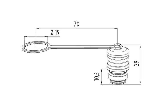 Méretarányos rajz 08 2674 000 000 - Snap-In - Protective cap for flange plug