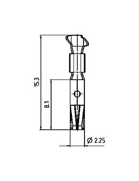 Méretarányos rajz 61 0798 098 00 - M16 IP40 / M16 IP67 / Bayonet HEC - Socket contact, 50 pcs. single