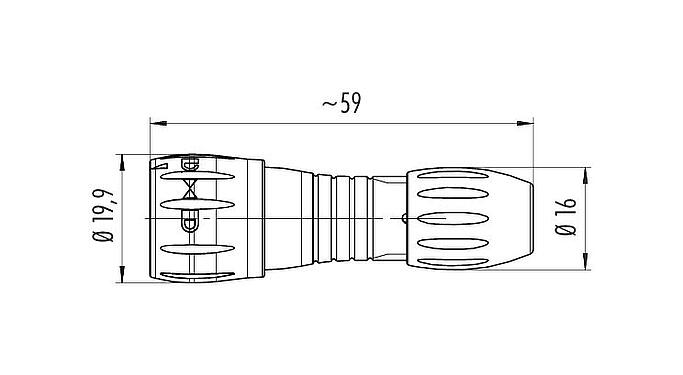 Schaaltekening 99 0771 061 08 - Bajonet Kabelstekker, aantal polen: 8, 4,0-6,0 mm, onafgeschermd, soldeer, IP67