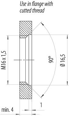 Monteringsanvisningar/panelurtag M12 Kabeluttag, antal poler: 8, 5,5-9,0 mm, kan skärmas, IDC, IP67