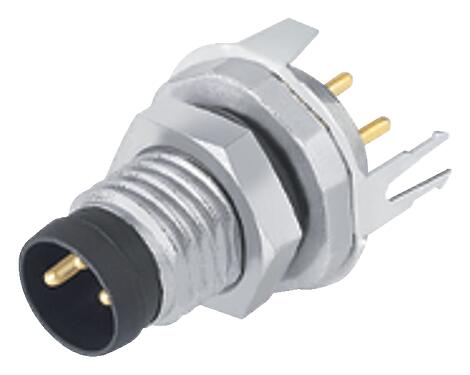 Illustration 86 6319 1120 00006 - M8 Male panel mount connector, Contacts: 6, shieldable, THT, IP67, UL, front fastened