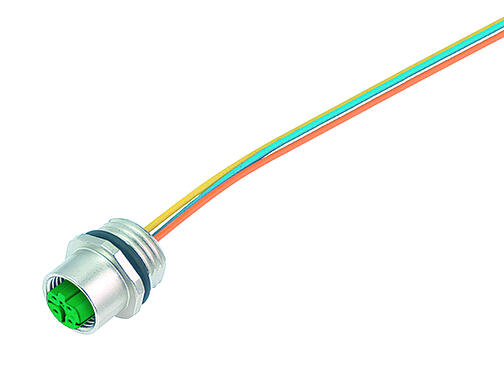 Illustration 76 0136 0011 00404-0200 - M12 Embase femelle, Contacts: 4, non blindé, fils, IP67, UL, PG 9
