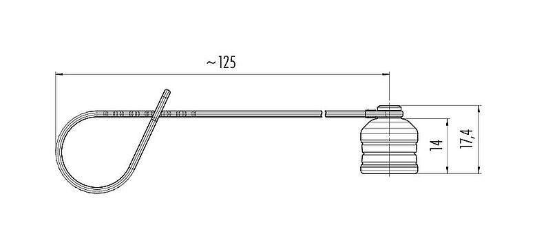 Dessin coté 08 2965 000 000 - Push-pull - capuchon de protection pour connecteur de câble mâle/ connecteur de câble femelle ; Série 430