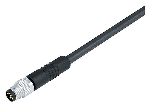 Kuva 77 3405 0000 50012-0500 - M8 Kaapelipistoke, Napojen määrä: 12, suojaamaton, suihkutettu kaapelille, IP67, UL, PUR, musta, 12 x 0,09 mm², 5 m