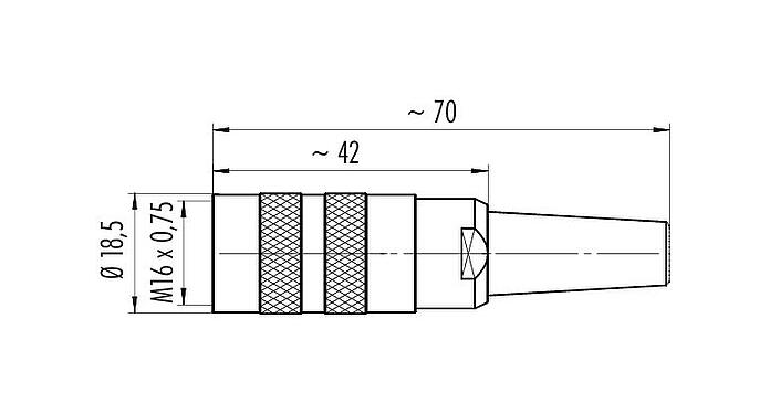 Масштабный чертеж M16 Кабельная розетка, Количество полюсов: 4 (04-a), 4,0-6,0 мм, экранируемый, обжим (обжимные контакты заказываются отдельно), IP40
