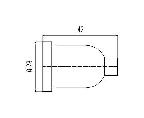 Méretarányos rajz 16 0565 00 00 - RD24 - Protective cap for connection side flange connector with screw connection