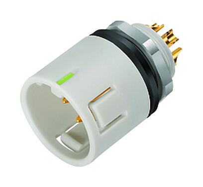 Minh hoạ Snap-In Phích cắm gắn bảng, Số lượng cực : 3, không có chống nhiễu, hàn, IP67, M12x1,0, Gắn phía trước