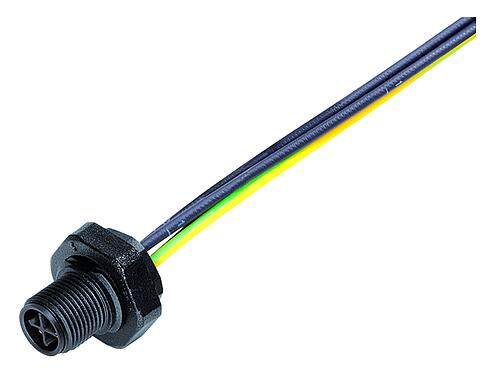 Minh hoạ M12 Phích cắm gắn bảng, Số lượng cực : 4, không có chống nhiễu, dây đơn, IP68, UL 2238, M16x1,5, Chốt trung tâm, túp lều