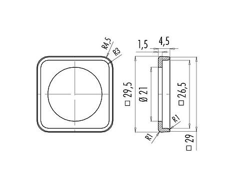 Méretarányos rajz 16 8114 000 - Type A - Profile gasket, NBR black