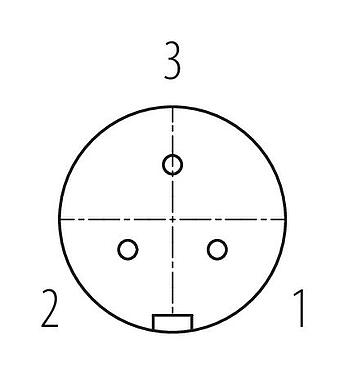 Koskettimien järjestys (plug in -puoli) Snap-In Kaapelirasia, Napojen määrä: 3, 2,5-4,0 mm, suojaamaton, juotos, IP67, UL 2238, VDE