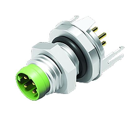 Illustration 86 6321 1120 00404 - M8 Male panel mount connector, Contacts: 4, shieldable, THT, IP67
