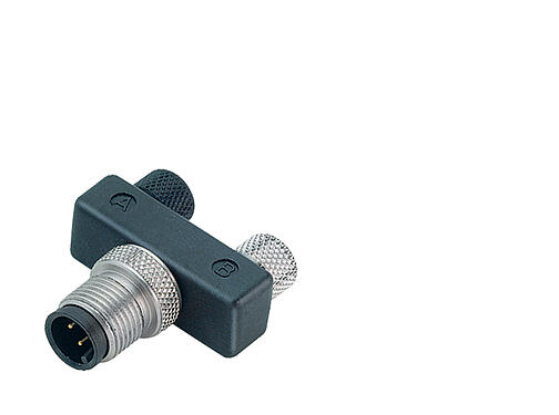 Illustration 79 5204 00 04 - M8 Twin distributor, Y-distributor, male M8x1 - 2 female M8x1, Contacts: 4/3, unshielded, pluggable, IP68, UL
