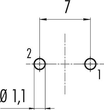 지휘자 레이아웃 M16 메일 패널 마운트 커넥터, 콘택트 렌즈: 2 (02-a), 차폐되지 않음, THT, IP40, M18x0,75, 후면 월 마운팅