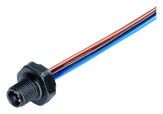 Ábrák M12 panelre szerelhető csatlakozó, : 4, árnyékolatlan, sodrott vezeték, IP68, UL 2238, M16x1,5, hátsó panel felszerelés