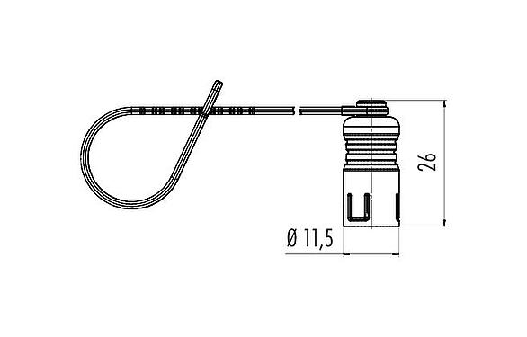 Scale drawing Protecting cap, IP67, for female cable connector