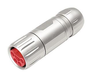 B23 Male cable connector, Contacts: 9 (4+PE + 4), 8,0-17,0 mm, screw clamp, IP67, ENP: Power pin / Data socket