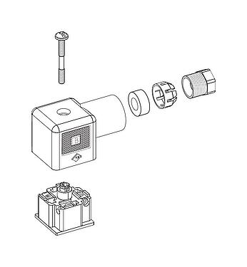 Einzelteildarstellung 43 1770 006 03 - Gerätesteckdose, Polzahl: 2+PE, 6,0-8,0 mm, ungeschirmt, schraubklemm, IP40 ohne Dichtung, VDE, ESTI+