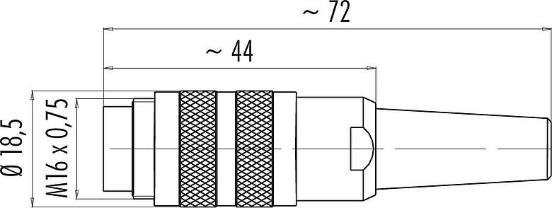 Schaaltekening M16 Kabelstekker, aantal polen: 4 (04-a), 6,0-8,0 mm, schermbaar, soldeer, IP40