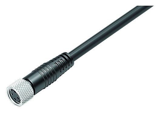 Kuva 77 3506 0000 50004-0200 - M8 Kaapelirasia, Napojen määrä: 4, suojattu, suihkutettu kaapelille, IP67, PUR, musta, 4 x 0,34 mm², 2 m