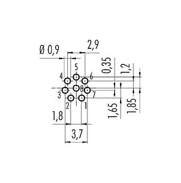 Geleiderconfiguratie M8 Female panel mount connector, aantal polen: 8, onafgeschermd, THT, IP67, UL 2238, M12x1,0, Achterwandmontage