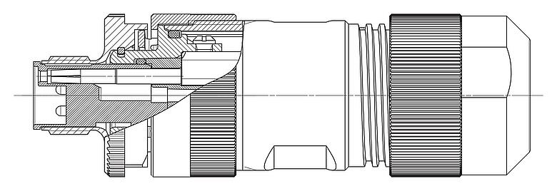 Schaaltekening M12 Kabelstekker, aantal polen: 4+FE, 8,0-13,0 mm, onafgeschermd, schroefklem, IP67, M12x1,0, UL 2237 in voorbereiding, met PE-aansluiting