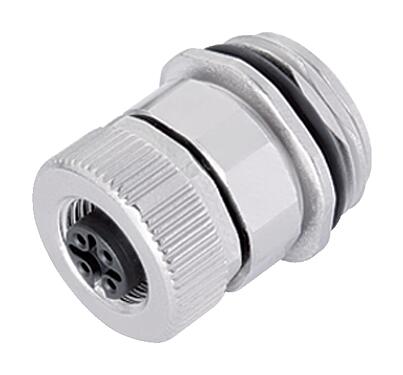 Illustration 99 0432 500 04 - M12 Female panel mount connector, Contacts: 4, unshielded, screw clamp, IP67, UL, VDE, M20x1.5, for the power supply